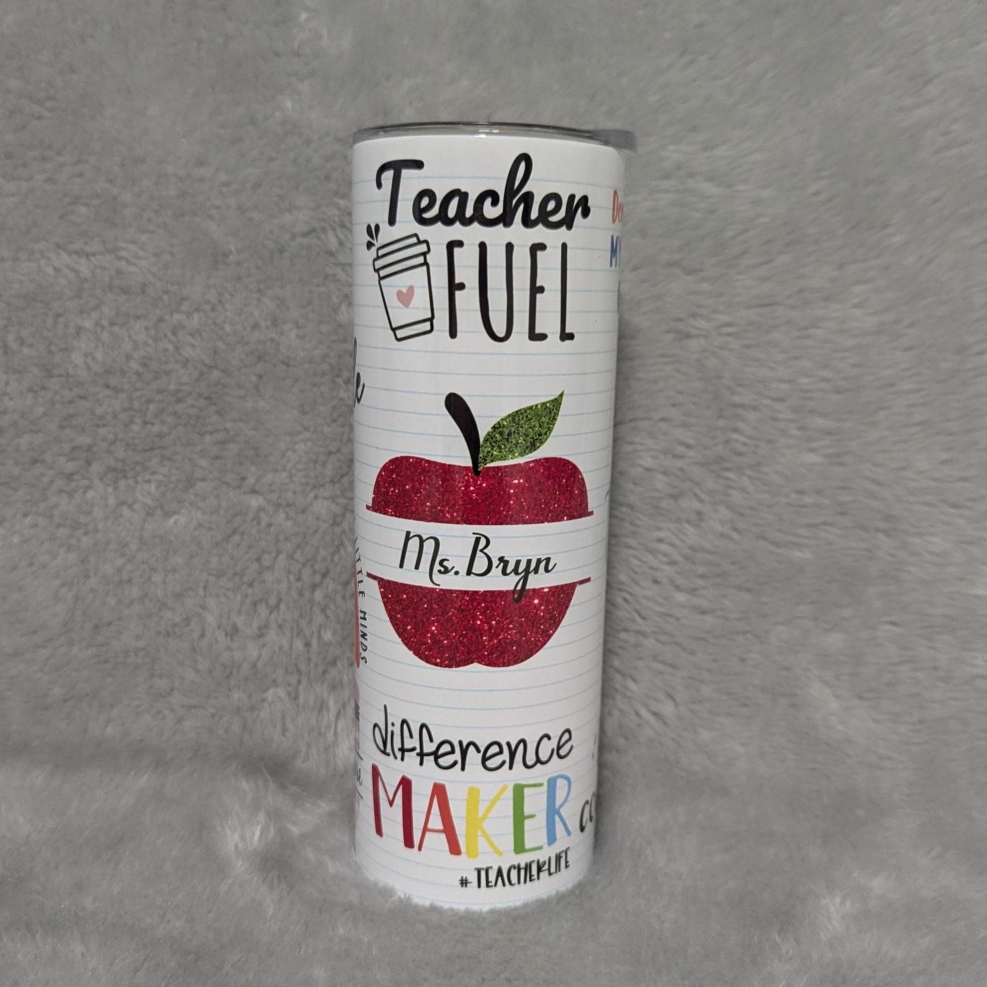 Personalized Teacher Tumbler 20oz With Reusable Straw, Can Be Personalized