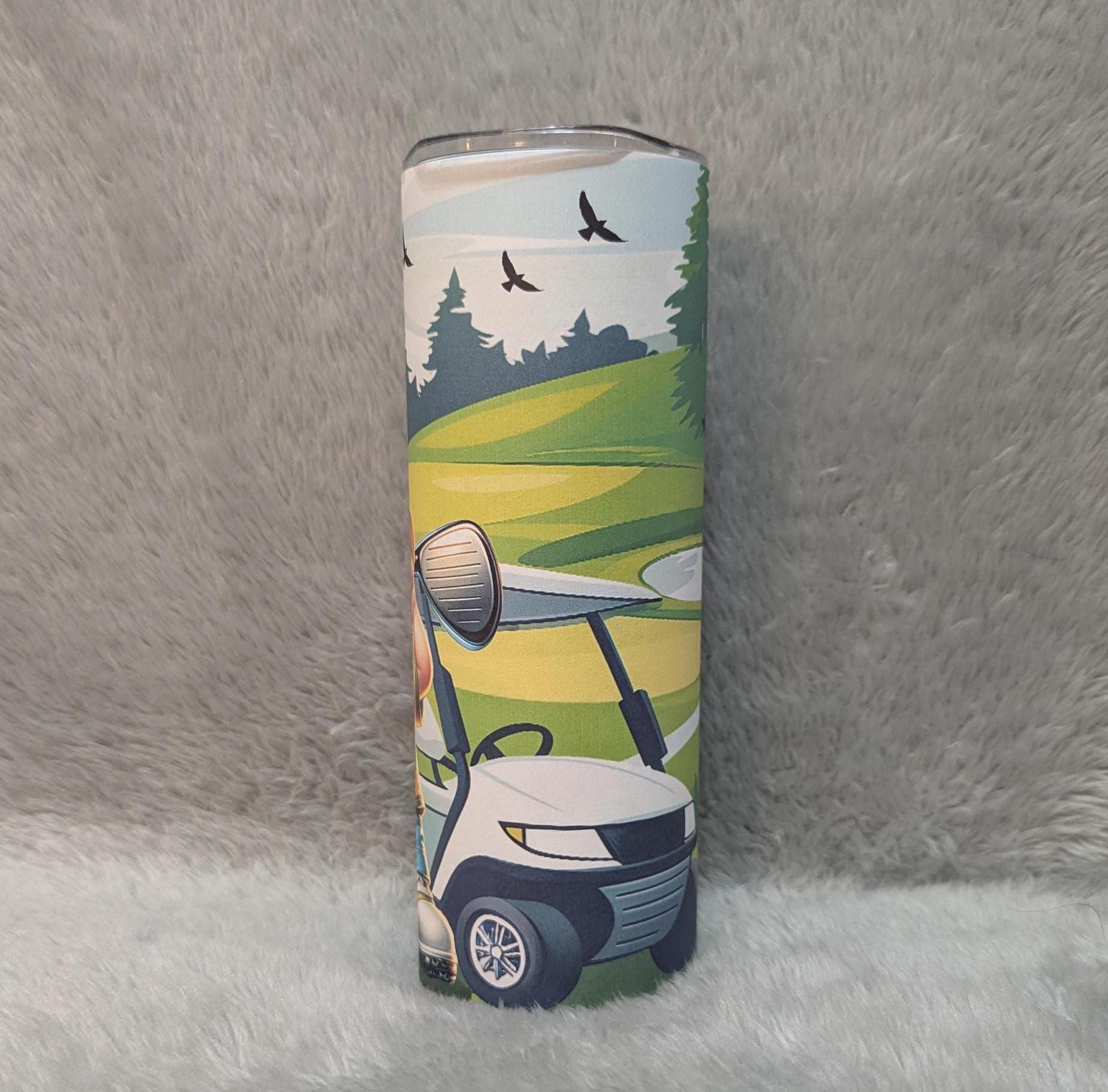 Golfing Gnome Tumbler 20oz With Reusable Straw, Can Be Personalized