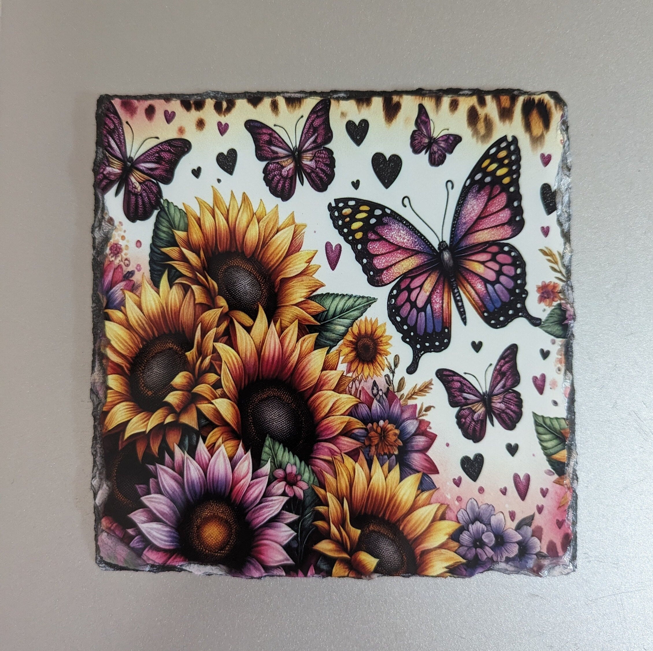 Slate Butterfly Picture With Display Legs