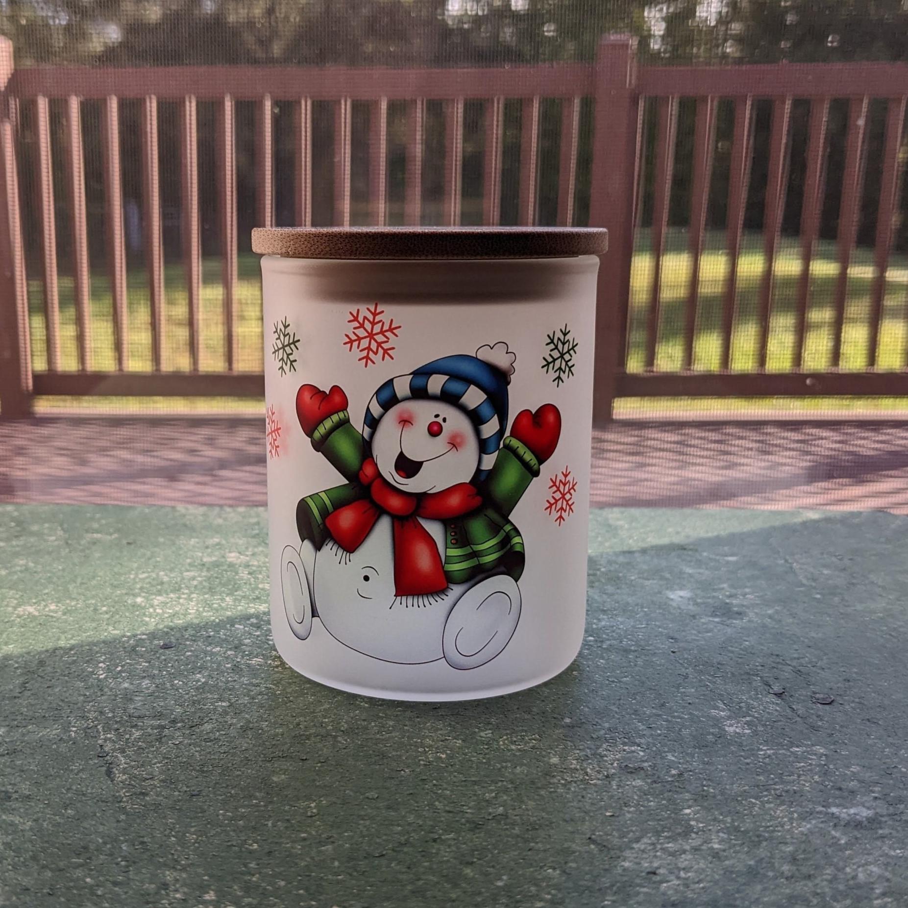 Snowman Candle Holder With A Battery Operated Flickering Tea Light