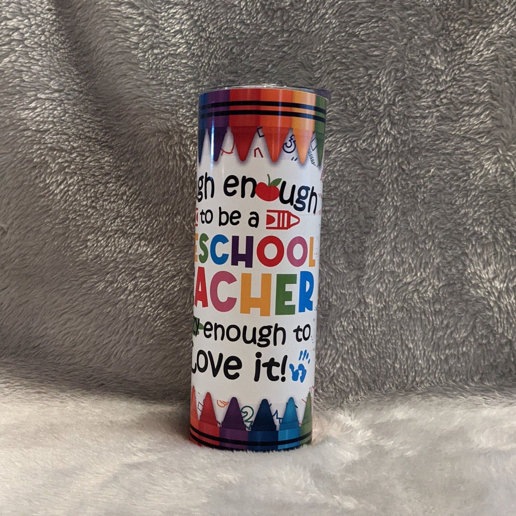 Preschool Teacher Tumbler 20oz With Reusable Straw, Can Be Personalized