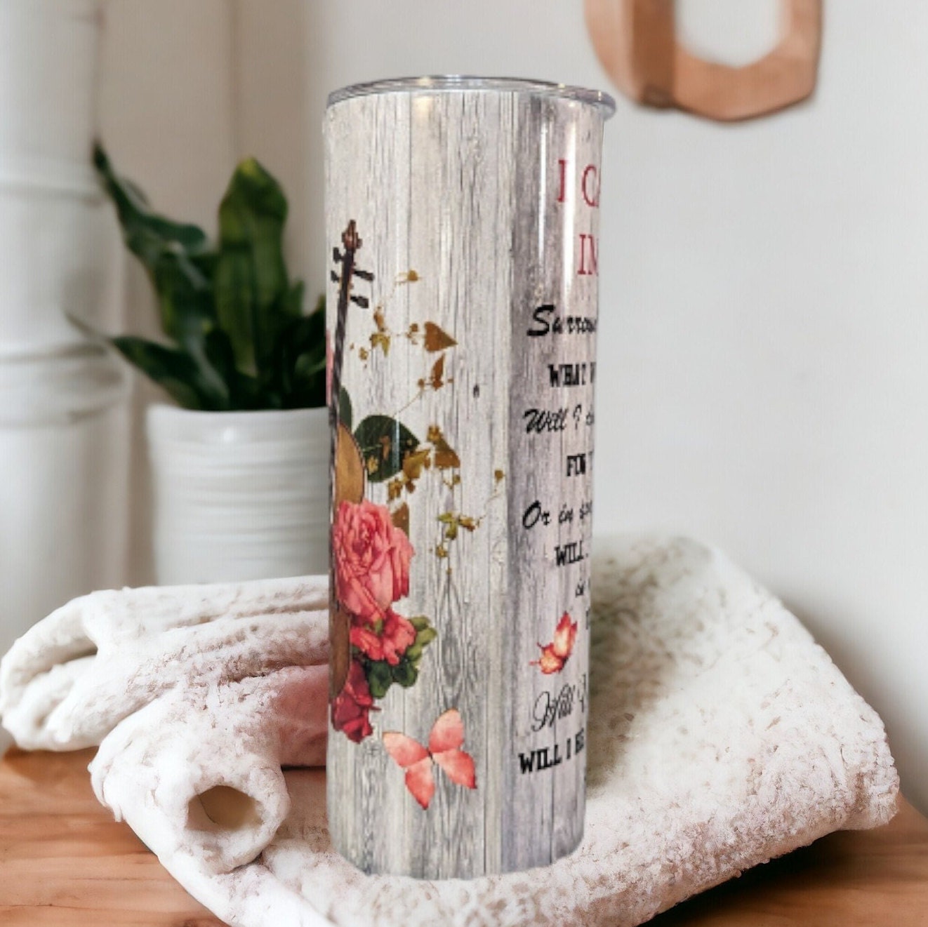 I Can Only Imagine Religious Tumbler 20oz With Reusable Straw