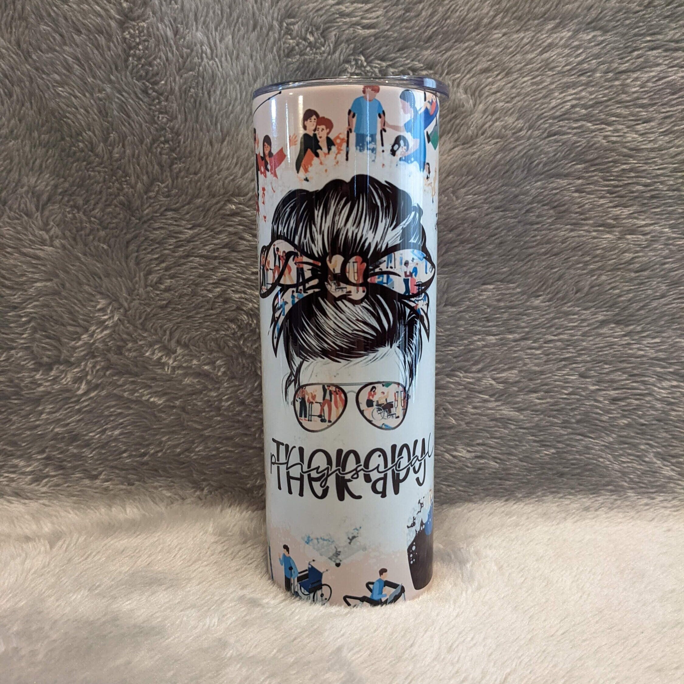 Physical Therapy Tumbler 20oz With Reusable Straw, Can Be Personalized