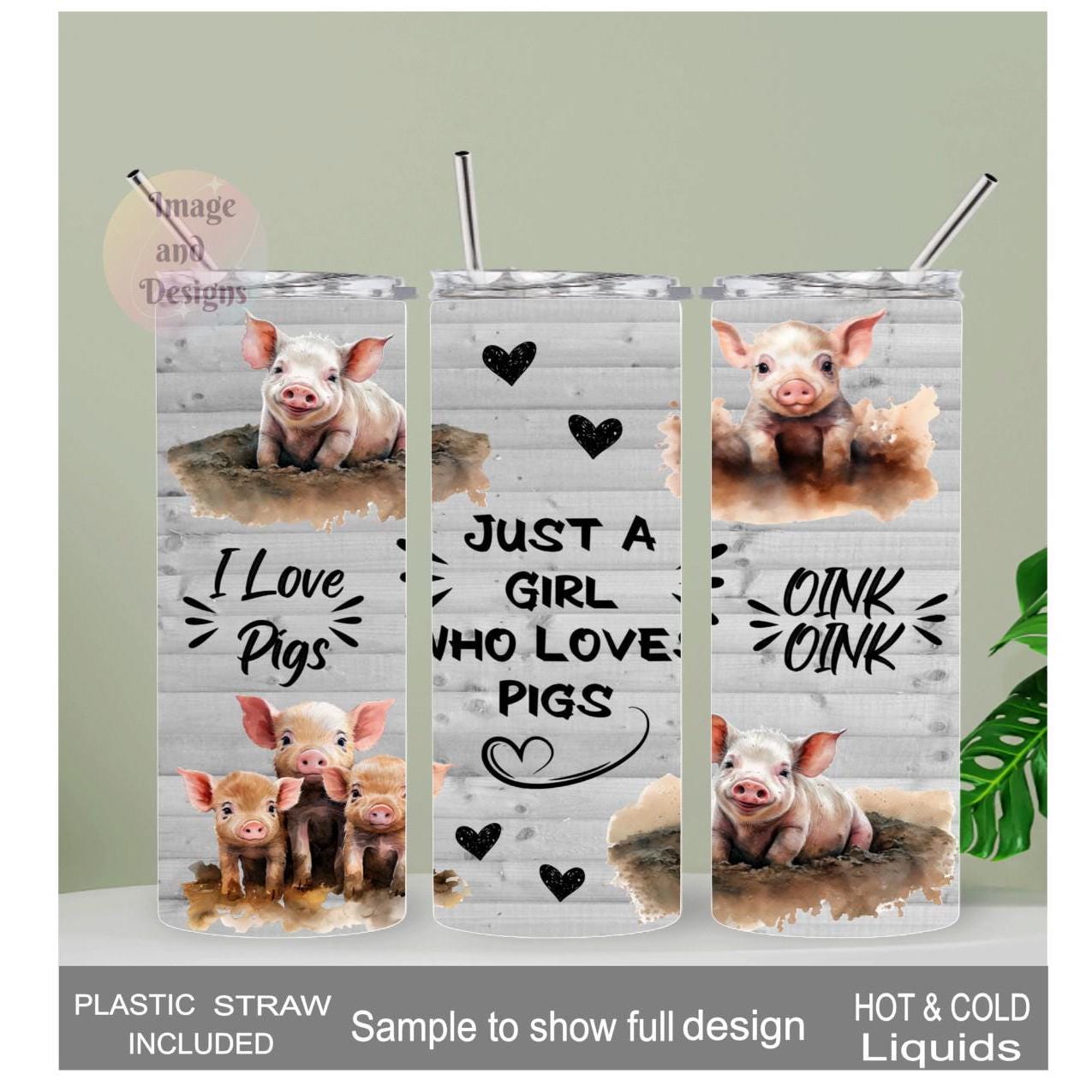 Just A Girl Who Loves Pigs Tumbler 20oz With Reusable Straw