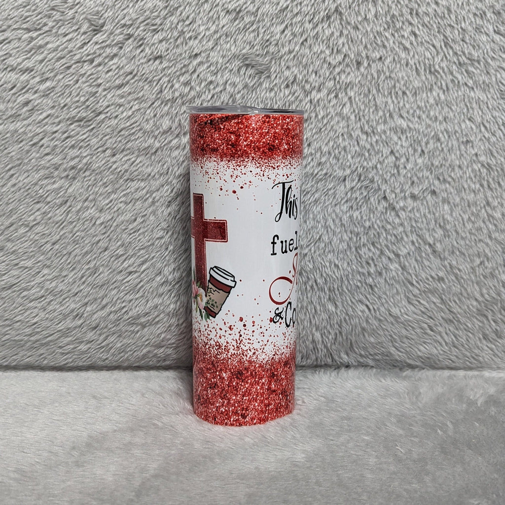 This Mom Is Fueled By Jesus and Coffee Religious Tumbler 20oz With Reusable Straw