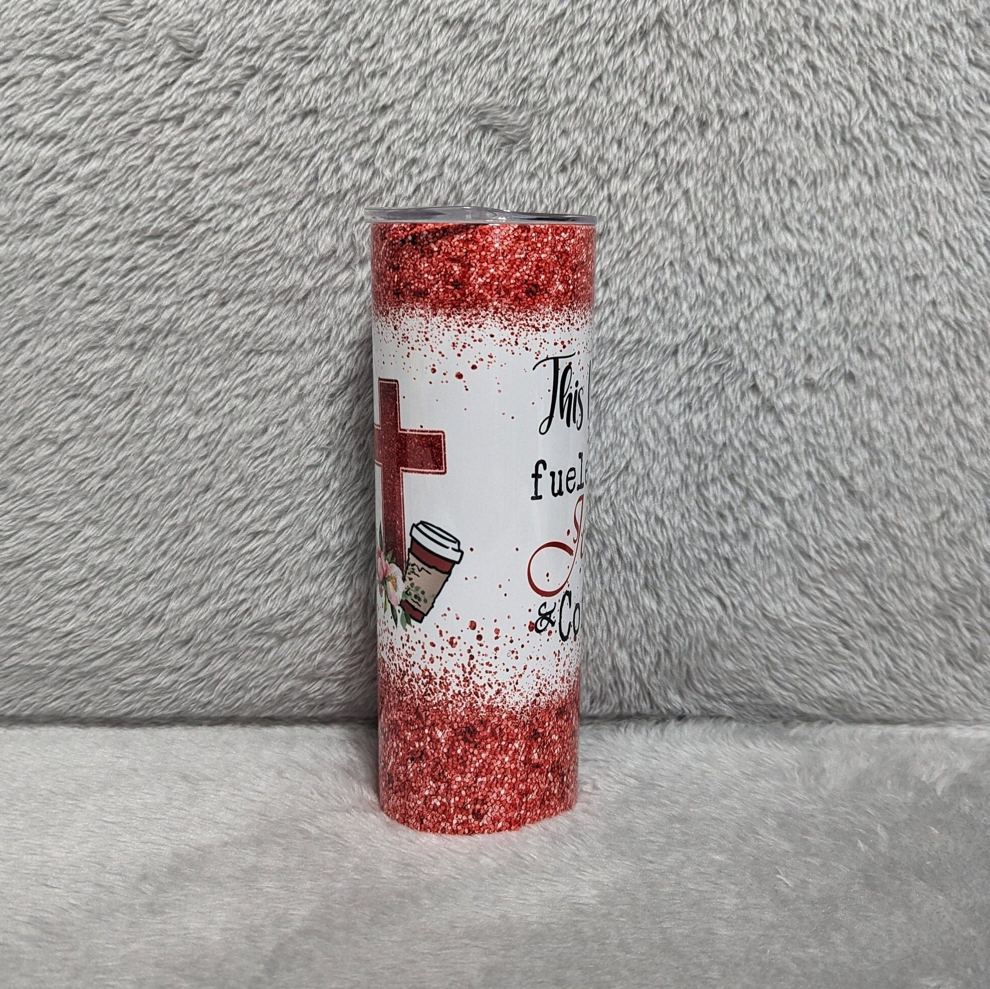 This Mom Is Fueled By Jesus and Coffee Religious Tumbler 20oz With Reusable Straw