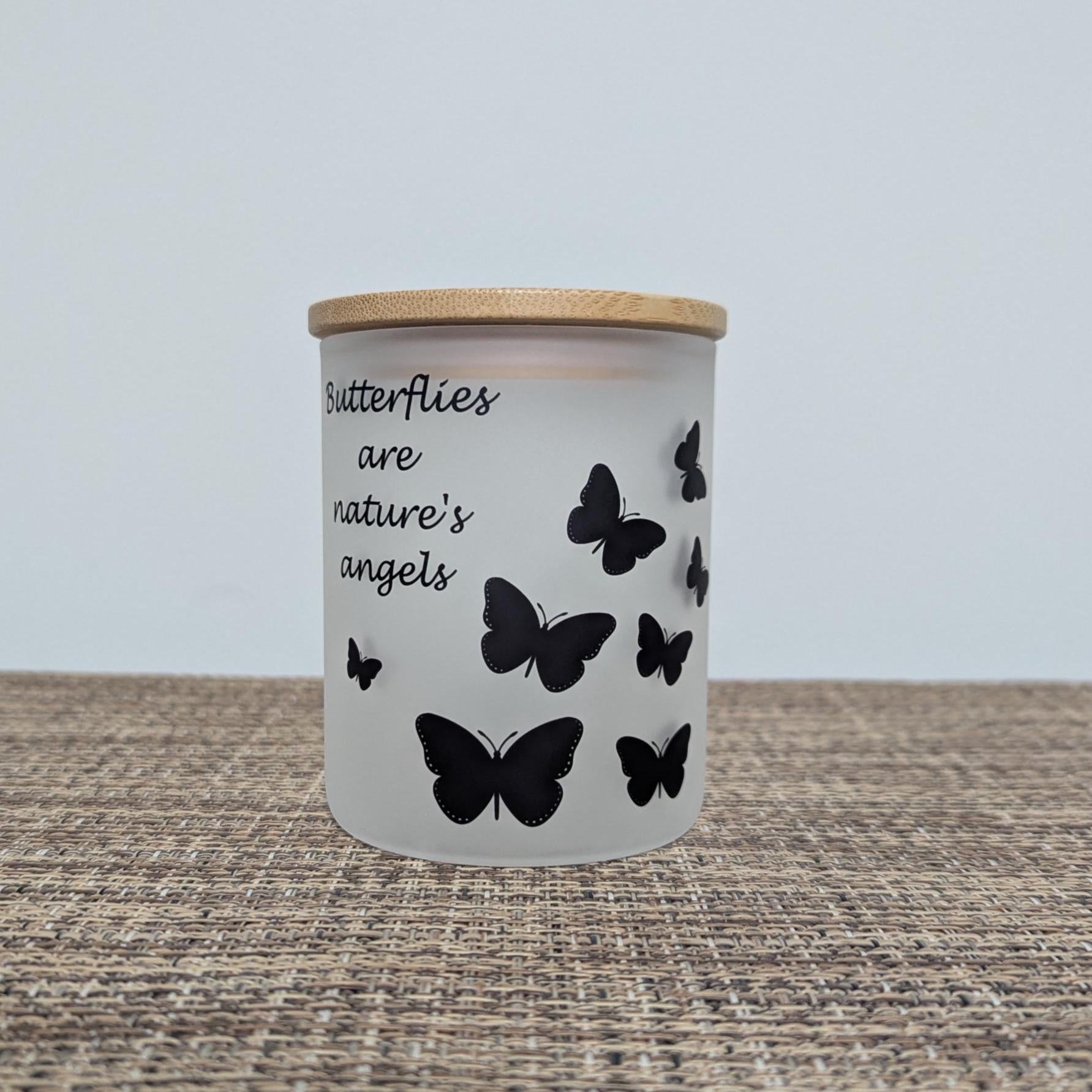Butterflies are Nature's Angels Butterfly Candle Holder With A Battery Operated Flickering Tea Light