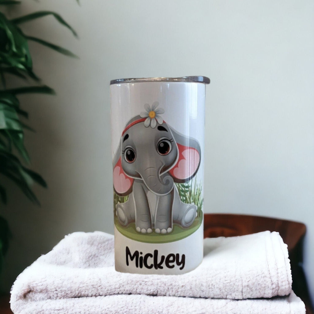 Elephant Tumbler 15oz With Reusable Straw, Can Be Personalized