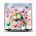 Slate Lovebirds Picture With Display Legs