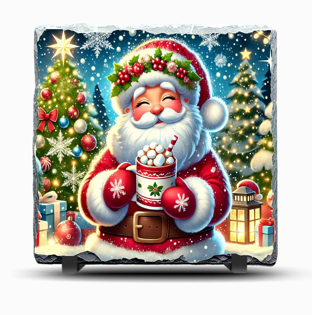 Slate Santa Picture With Display Legs