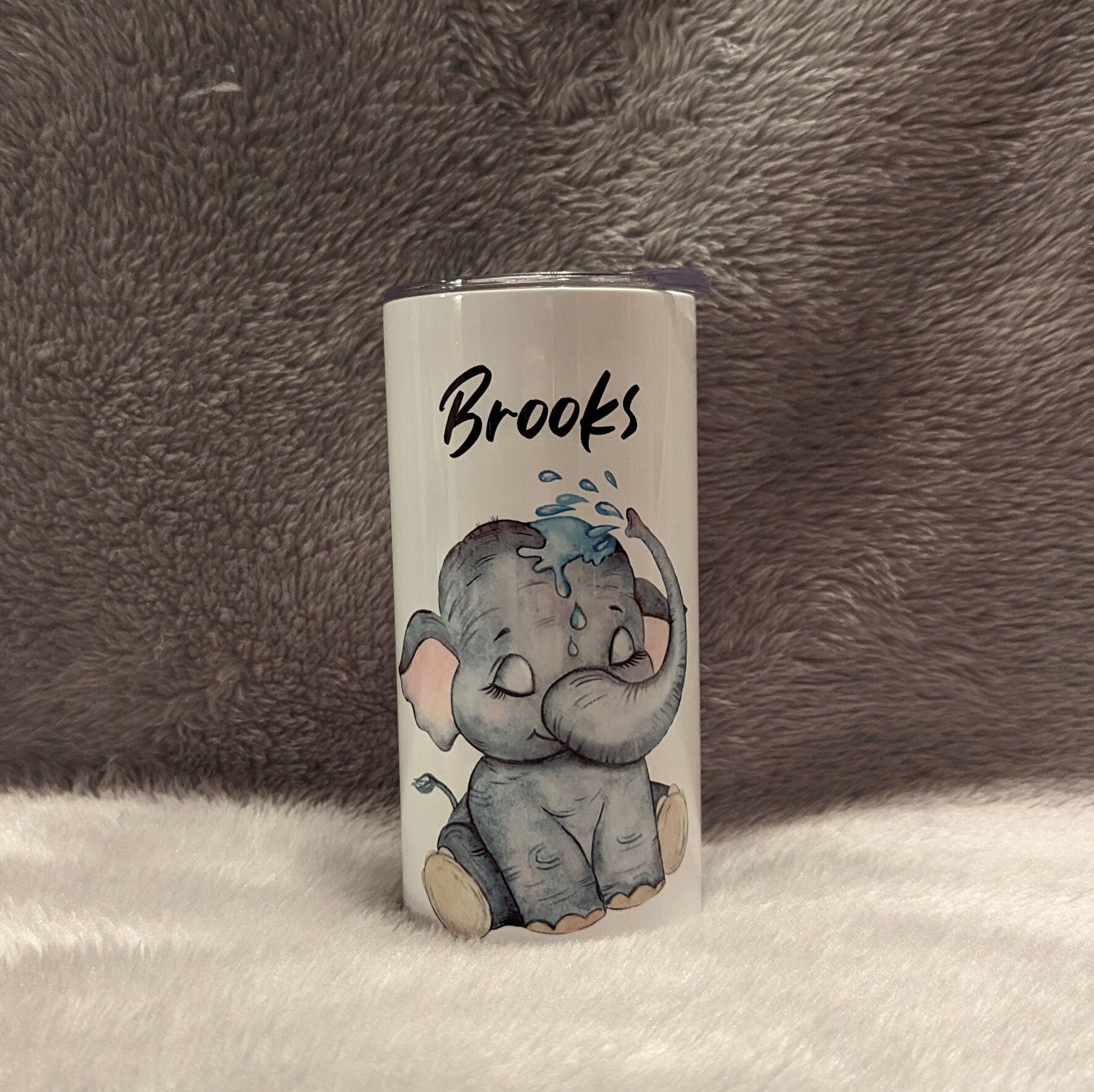 Elephant Tumbler 15oz With Reusable Straw, Can Be Personalized