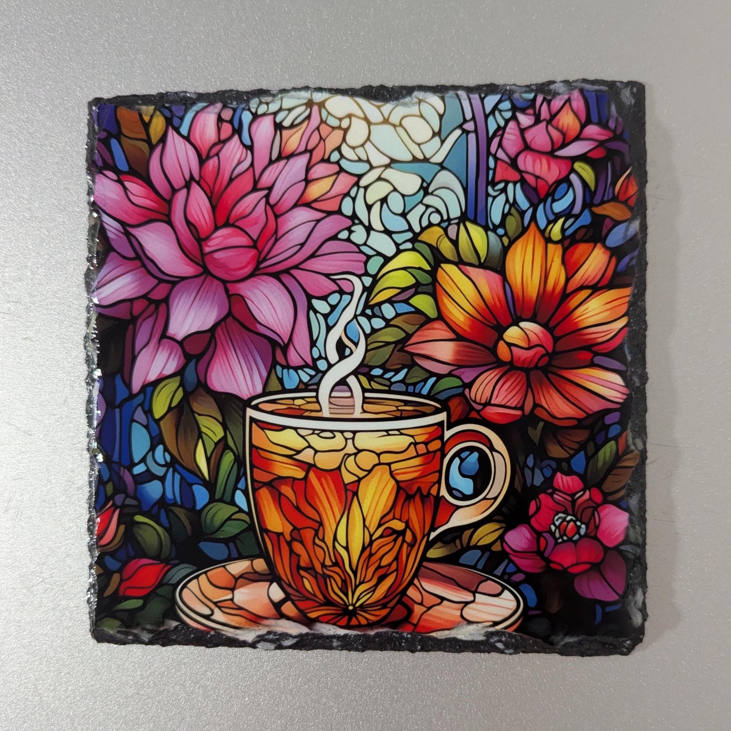 Colorful Coffee Slate Picture With Display Legs
