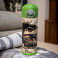 Kids Dinosaur Water Bottle 12oz With Reusable Straw Can Be Personalized
