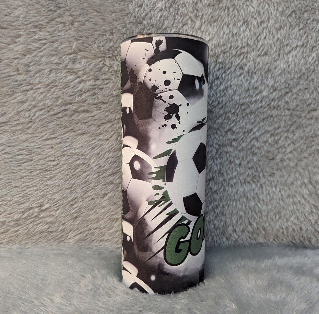 Soccer Ball Tumbler 20oz Tumber With Reusable Straw