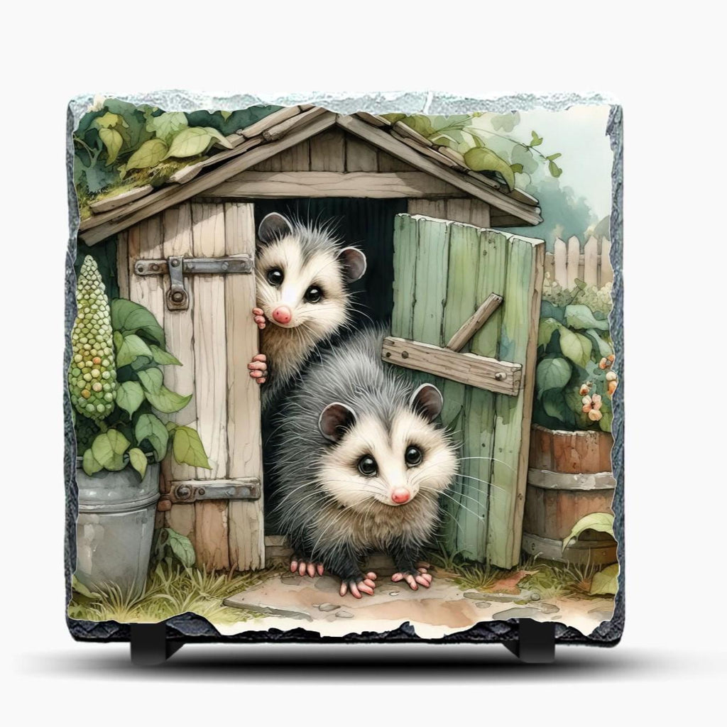 Slate Possum Picture With Display Legs