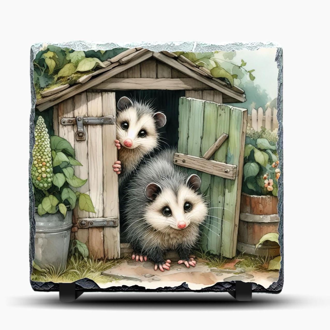 Slate Possum Picture With Display Legs