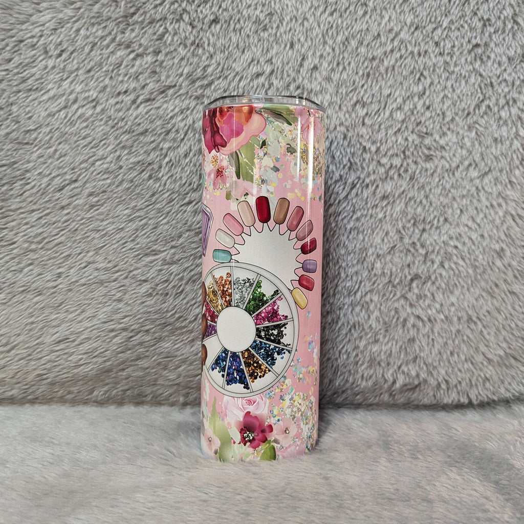 Nail Tech Tumbler 20oz With Reusable Straw, Can Be Personalized