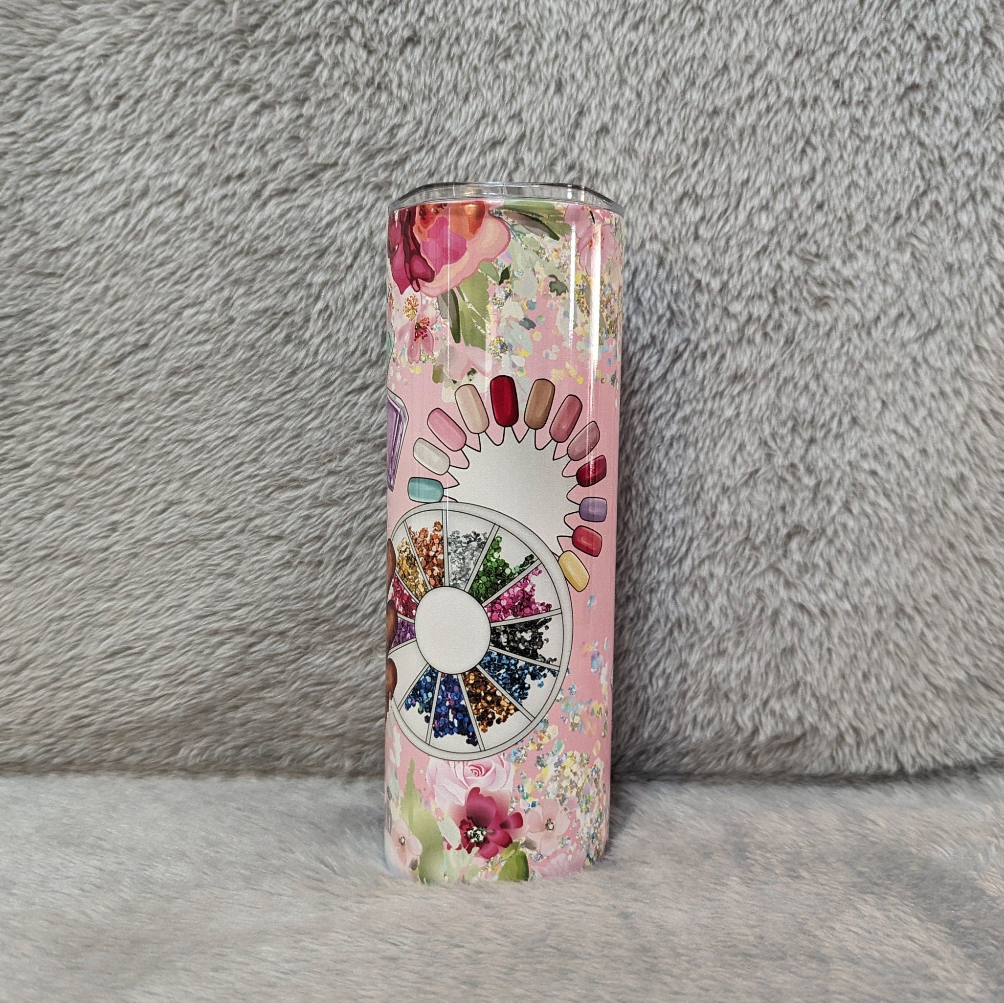 Nail Tech Tumbler 20oz With Reusable Straw, Can Be Personalized