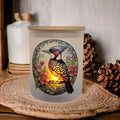 Pretty Woodpecker Candle Holder With A Battery Operated Flickering Tea Light