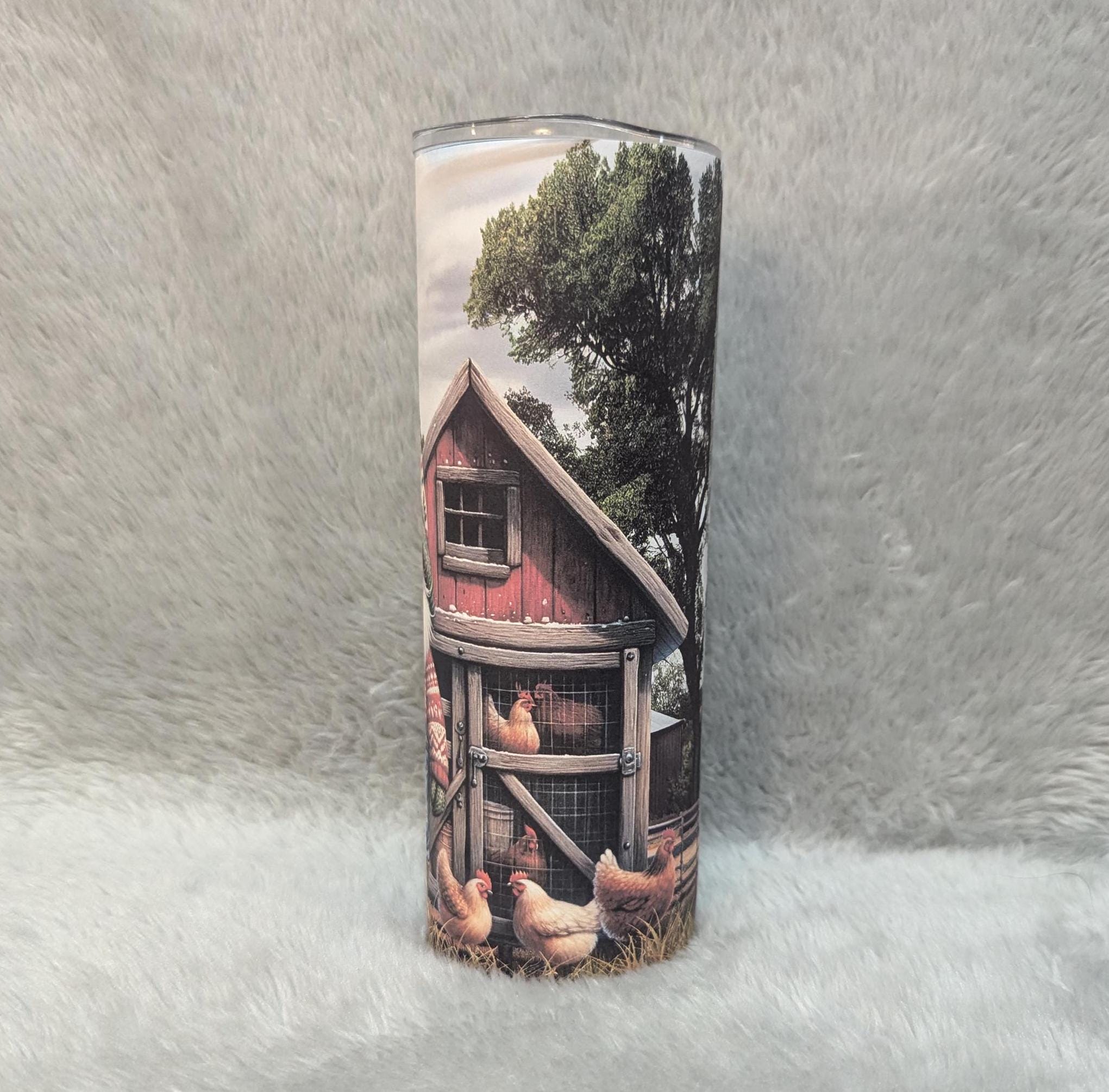 Chicken Farmer Gnome Tumbler 20oz With Reusable Straw, Can Be Personalized