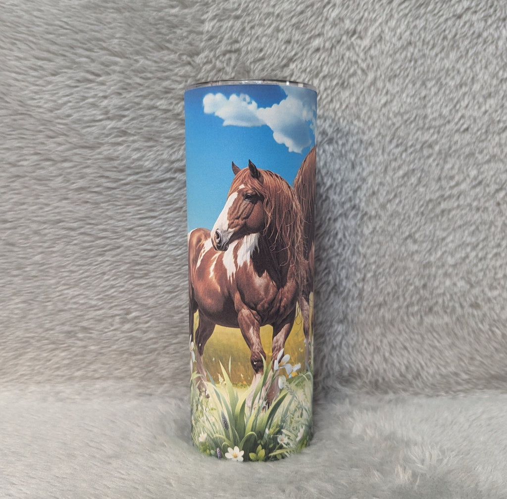 Horse Tumbler 20oz With Reusable Straw, Can Be Personalized