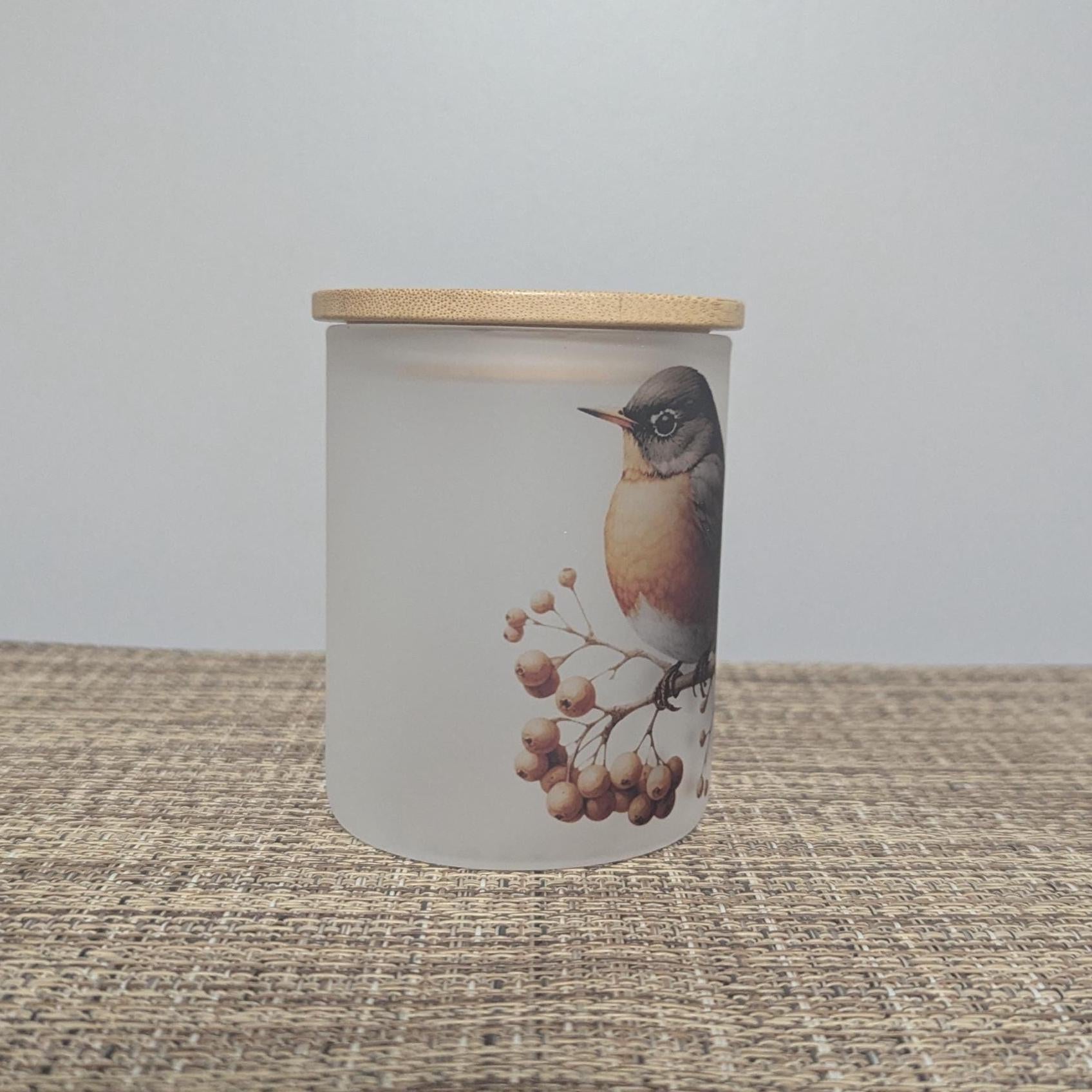 Whimsical Robin Candle Holder with Battery Operated Flickering Tea Light