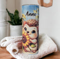 Sunflower Hedgehog Tumbler 20oz With Reusable Straw, Can Be Personalized