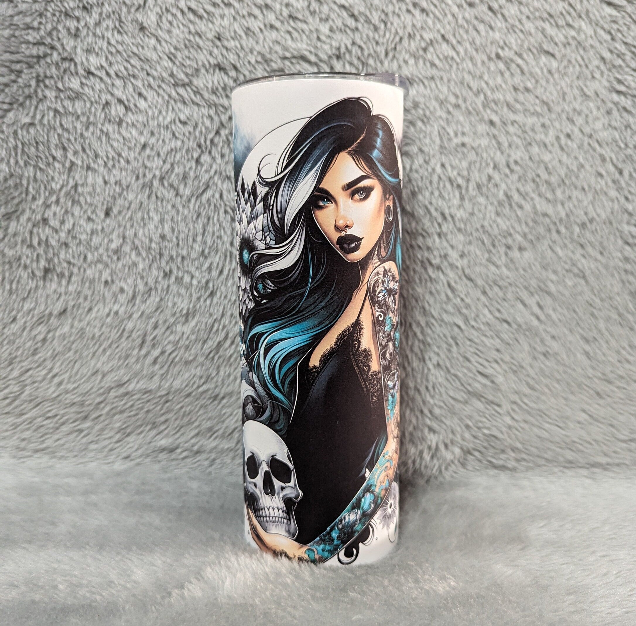 Good Heart Bad Temper Girl Tumbler 20oz With Reusable Straw, Can Be Personalized