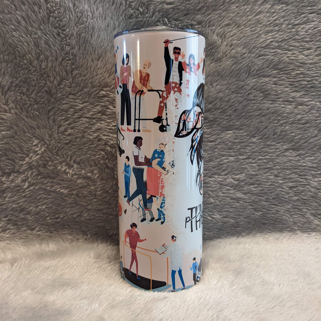 Physical Therapy Tumbler 20oz With Reusable Straw, Can Be Personalized