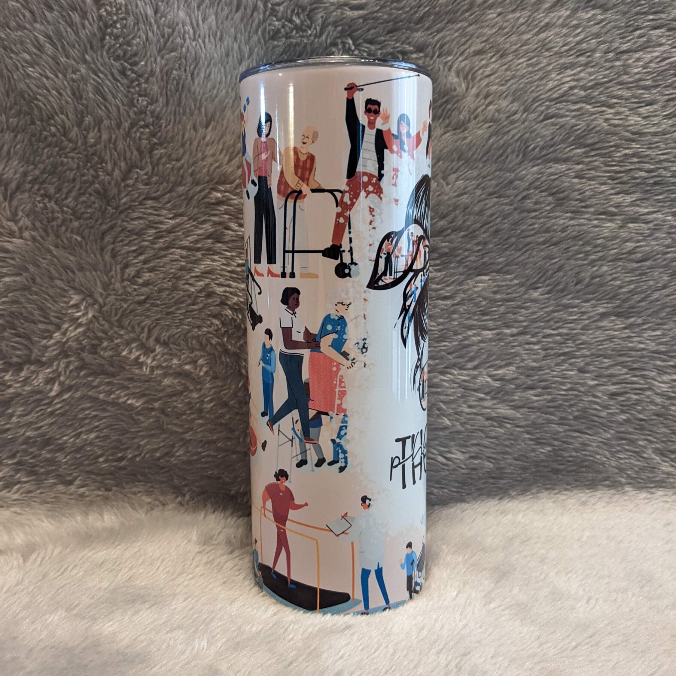 Physical Therapy Tumbler 20oz With Reusable Straw, Can Be Personalized