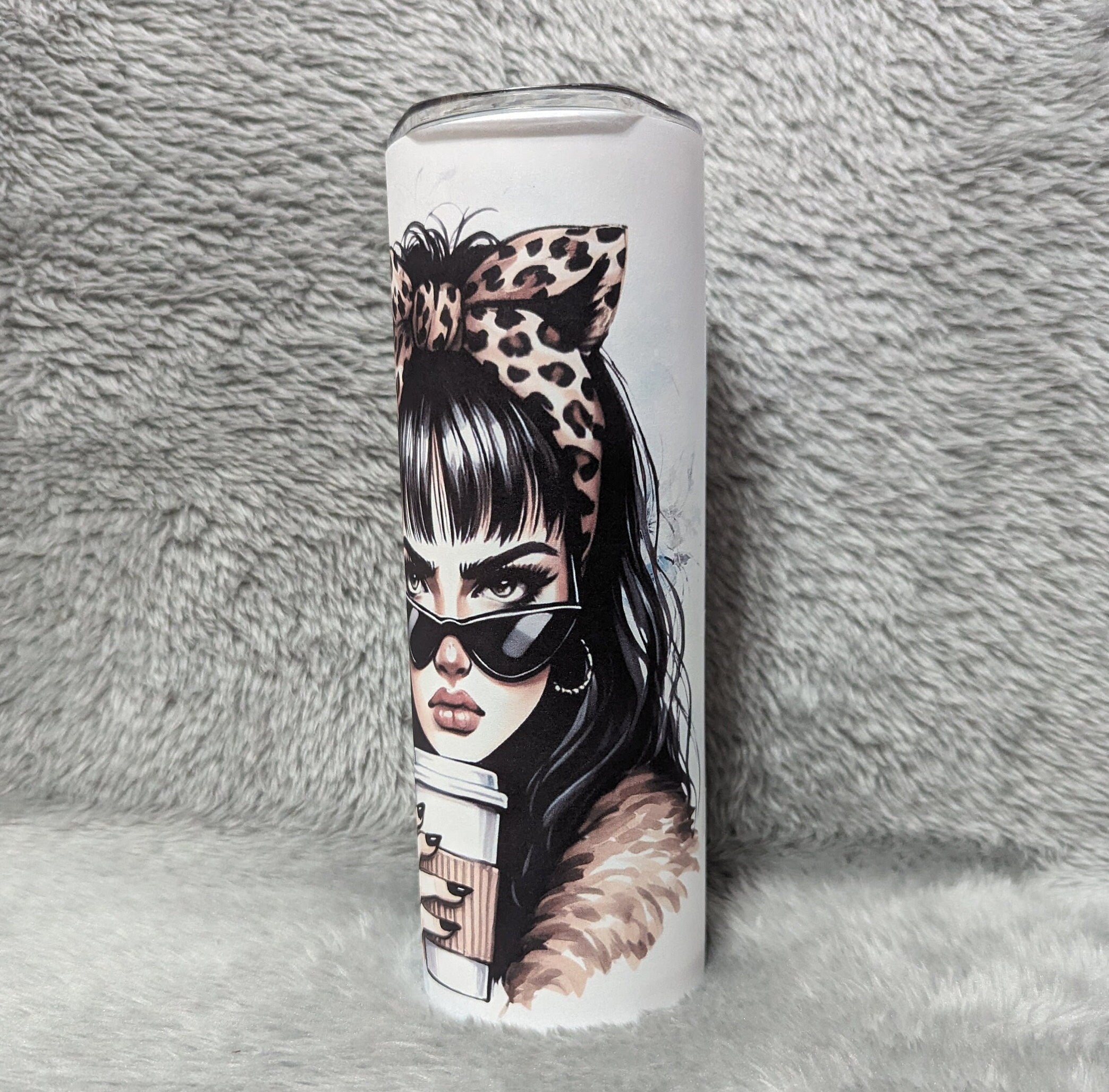 Nope Not Today Girl Tumbler 20oz With Reusable Straw, Can Be Personalized