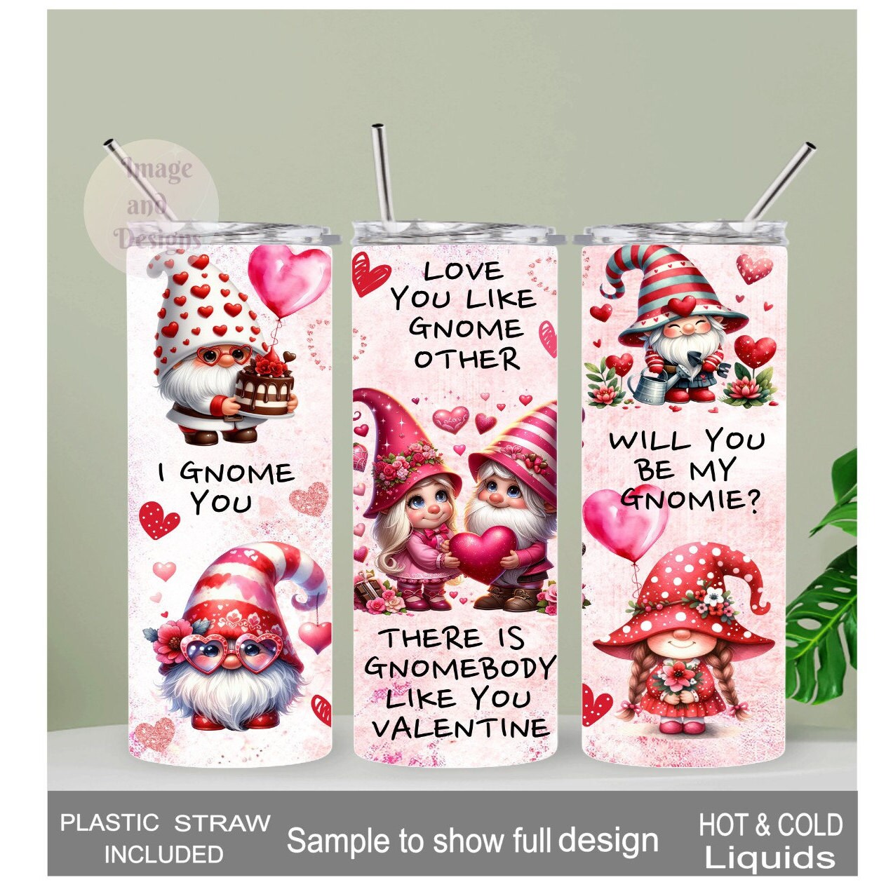 Gnome Affirmation Tumbler with Reusable Straw