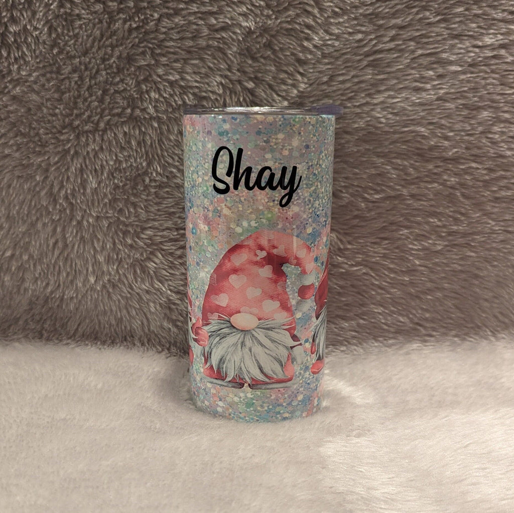 Kids Gnome Tumbler 15oz With Reusable Straw, Can Be Personalized