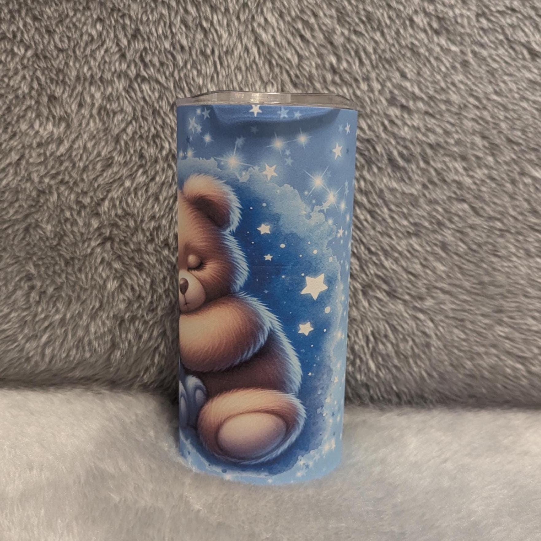 Sleeping Teddy Bear 15oz Tumbler Can Be Personalized