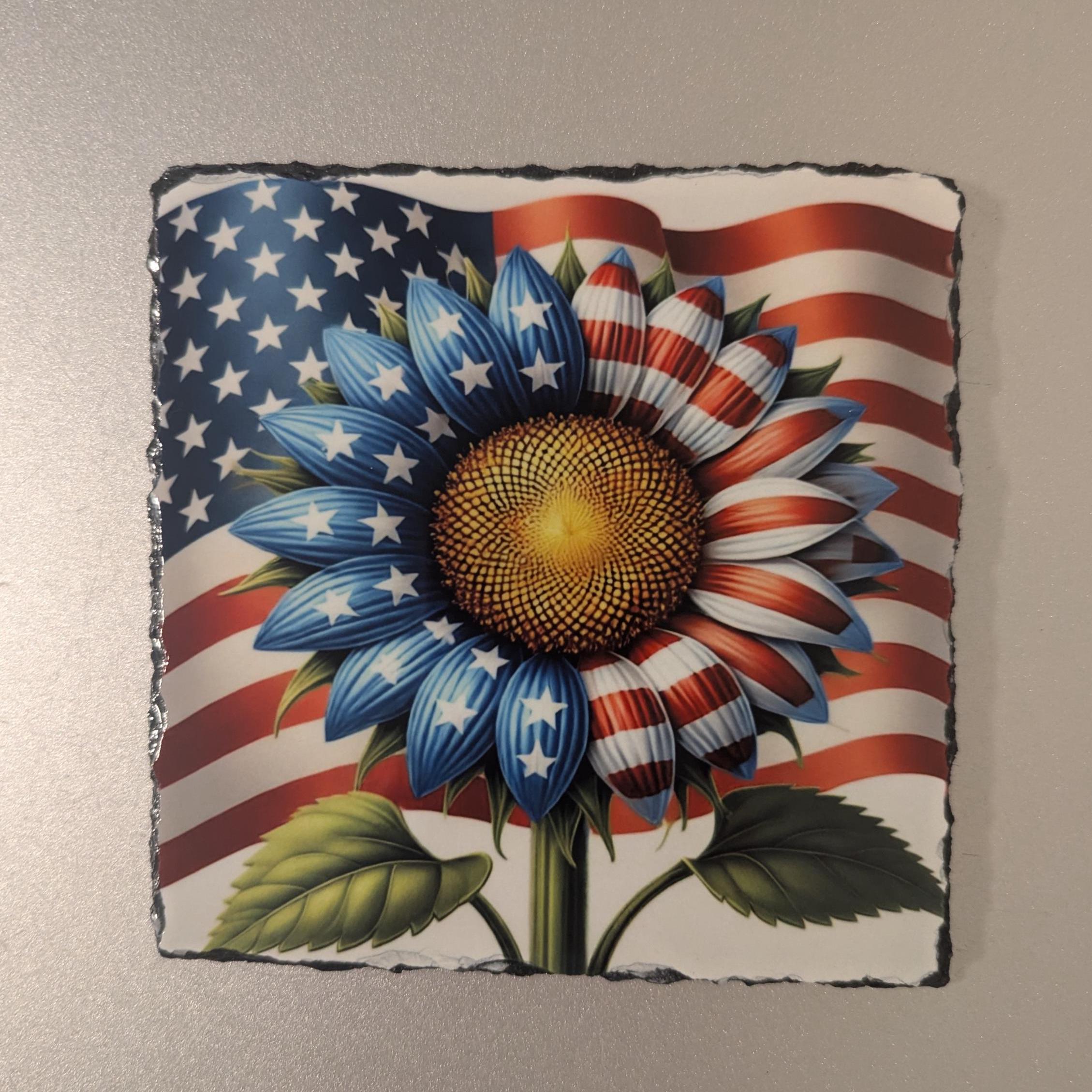 Slate Sunflower Picture With Display Legs