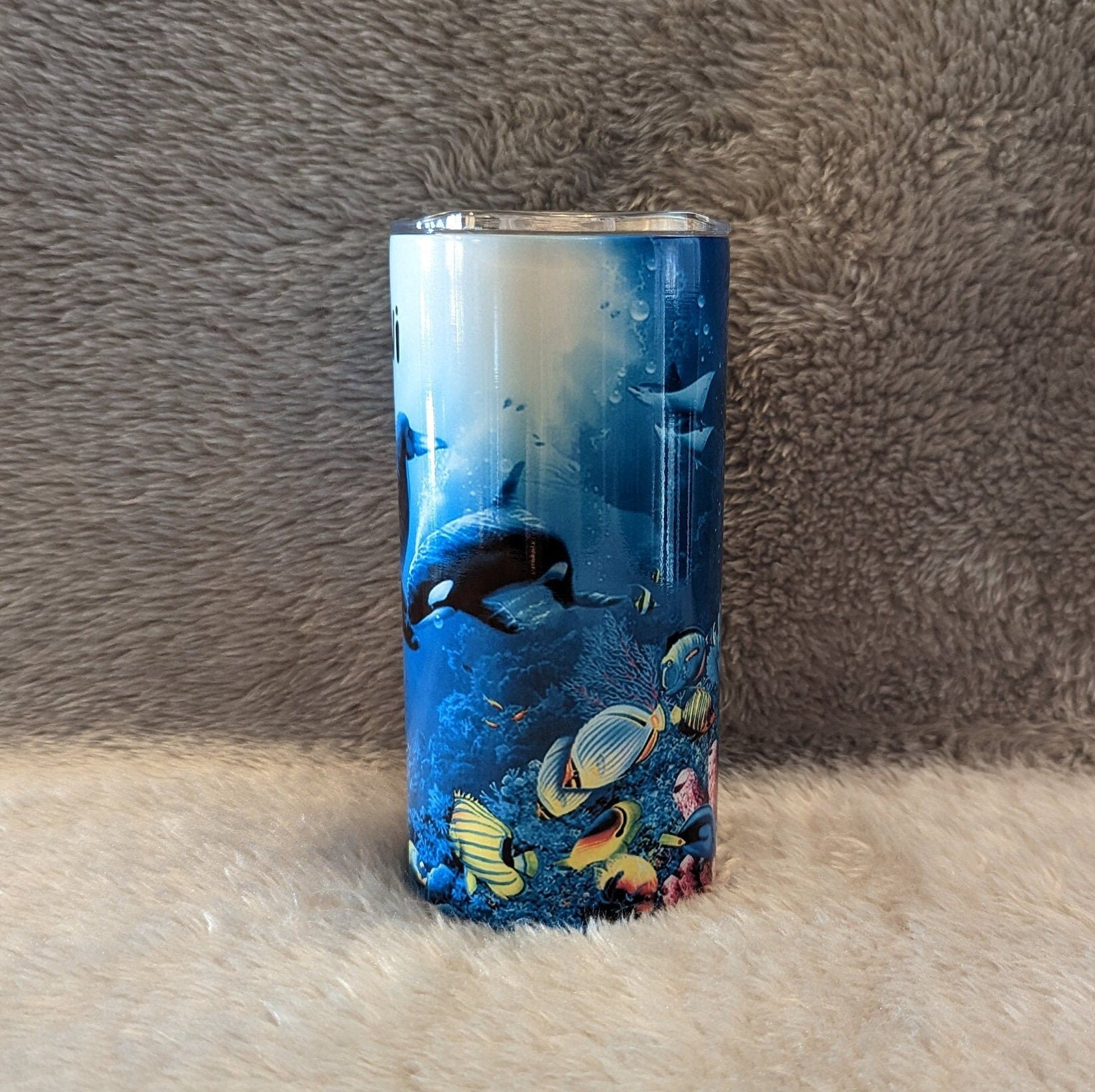 Kids Whale Tumbler 15oz With Reusable Straw, Can Be Personalized