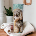 Pretty Poodle Tumbler 20oz With Reusable Straw, Can Be Personalized