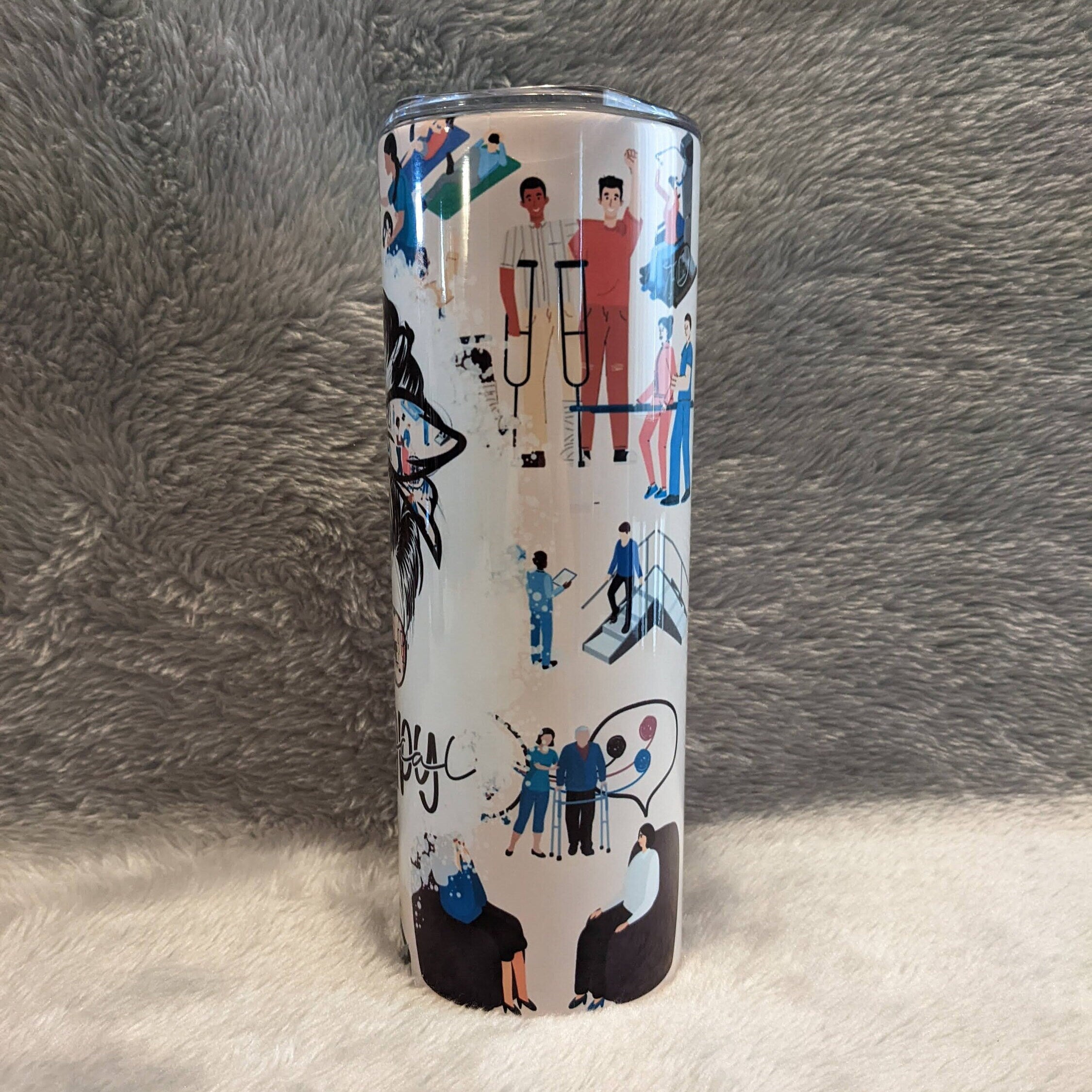 Physical Therapy Tumbler 20oz With Reusable Straw, Can Be Personalized