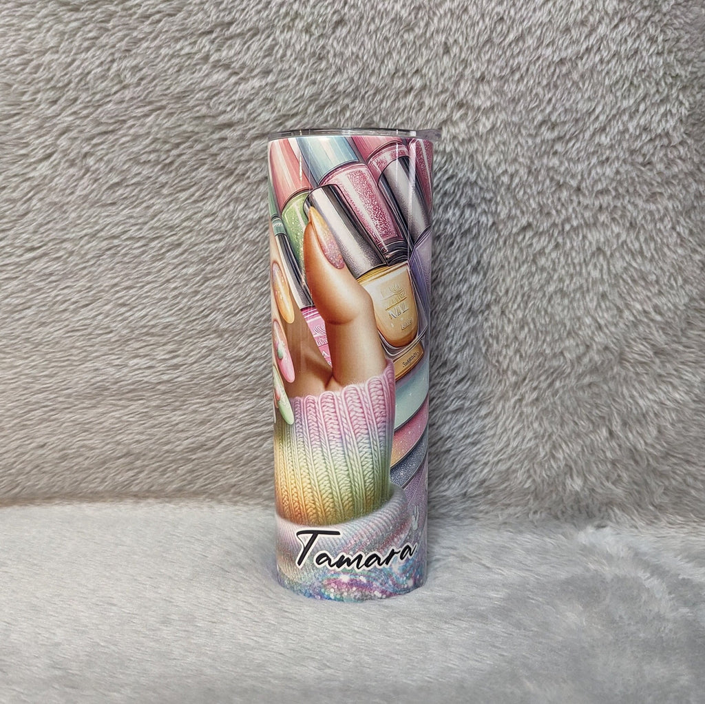 Nail Tech Tumbler 20oz With Reusable Straw, Can Be Personalized