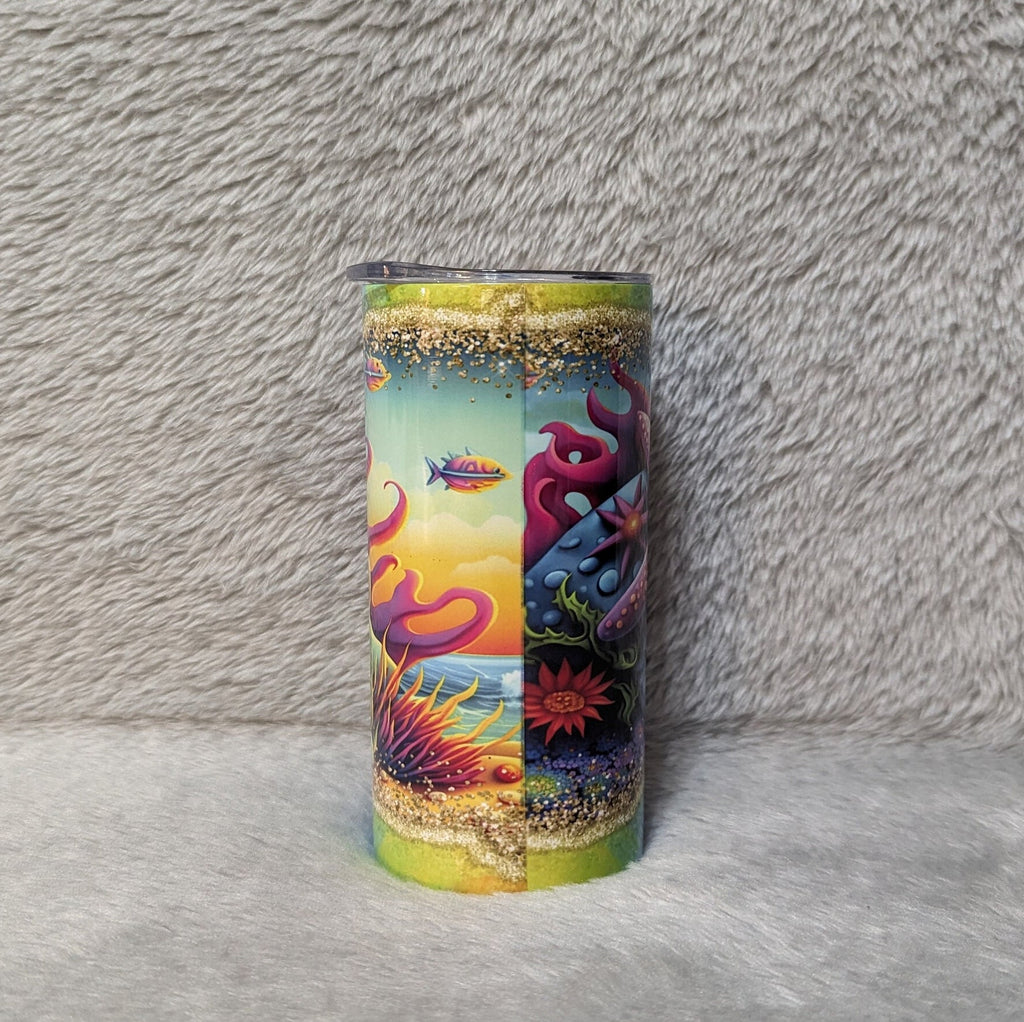 Kids Colorful Starfish Tumbler 15oz With Reusable Straw, Can Be Personalized