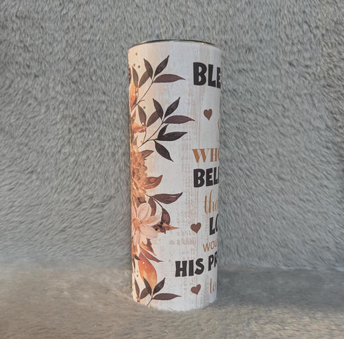 Blessed Is She Tumbler 20oz With Reusable Straw