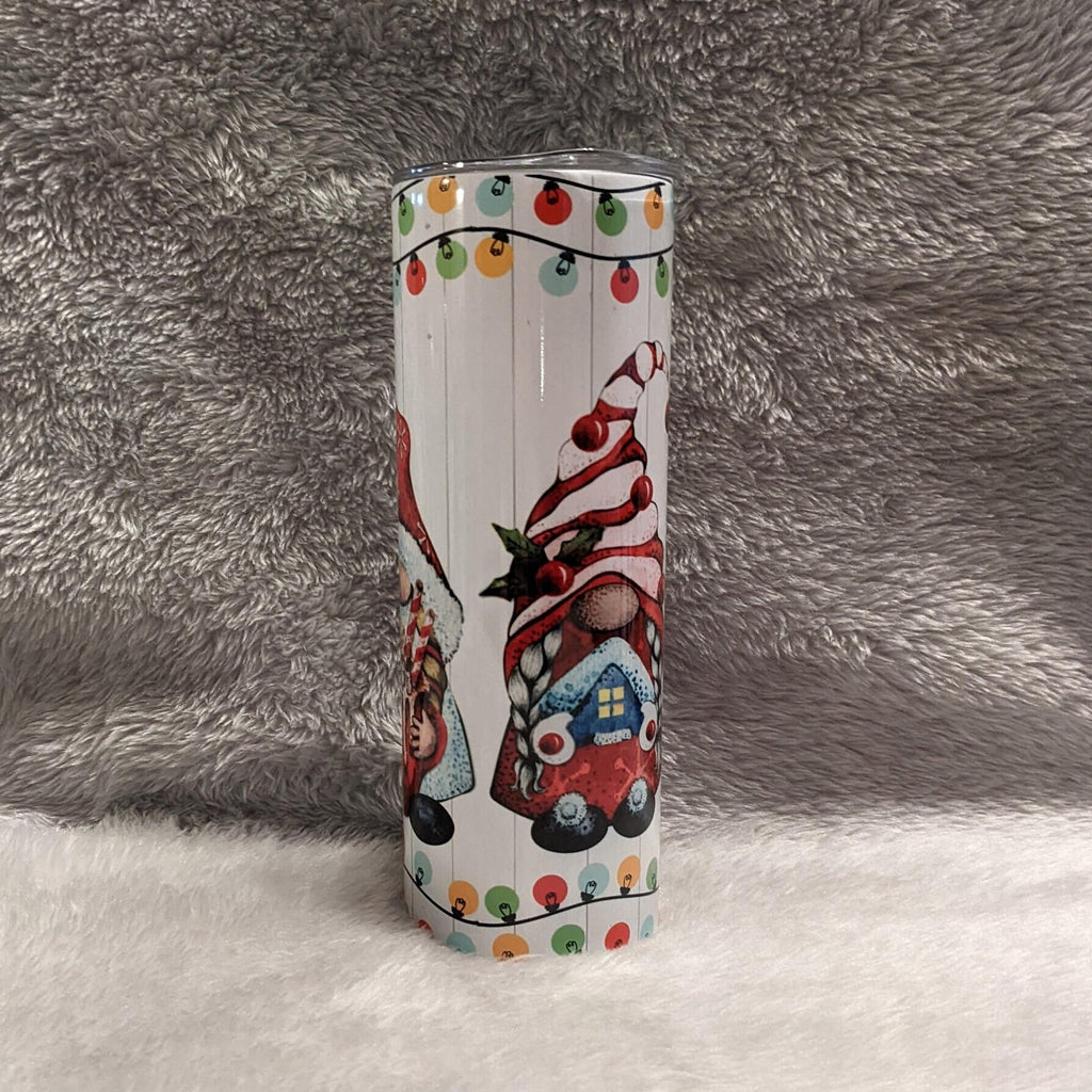 Christmas Rules Gnome Tumbler 20oz With Reusable Straw
