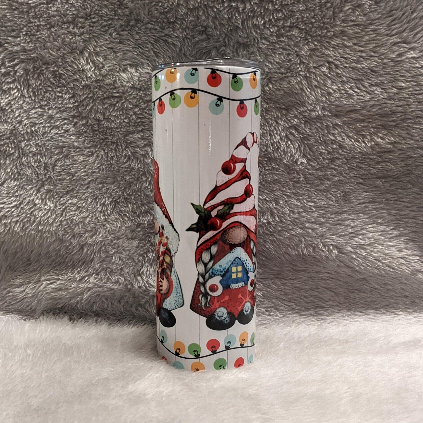 Christmas Rules Gnome Tumbler 20oz With Reusable Straw