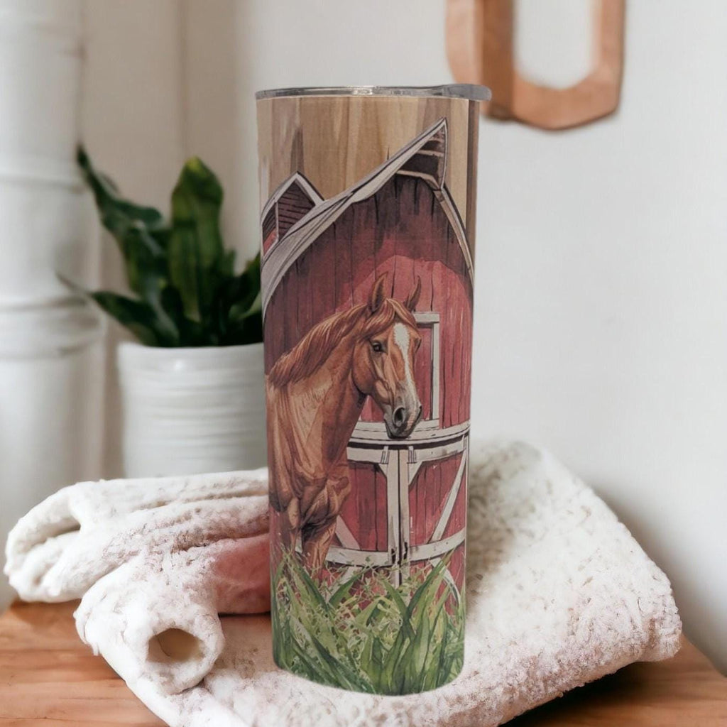 Horse Tumbler 20oz With Reusable Straw, Can Be Personalized