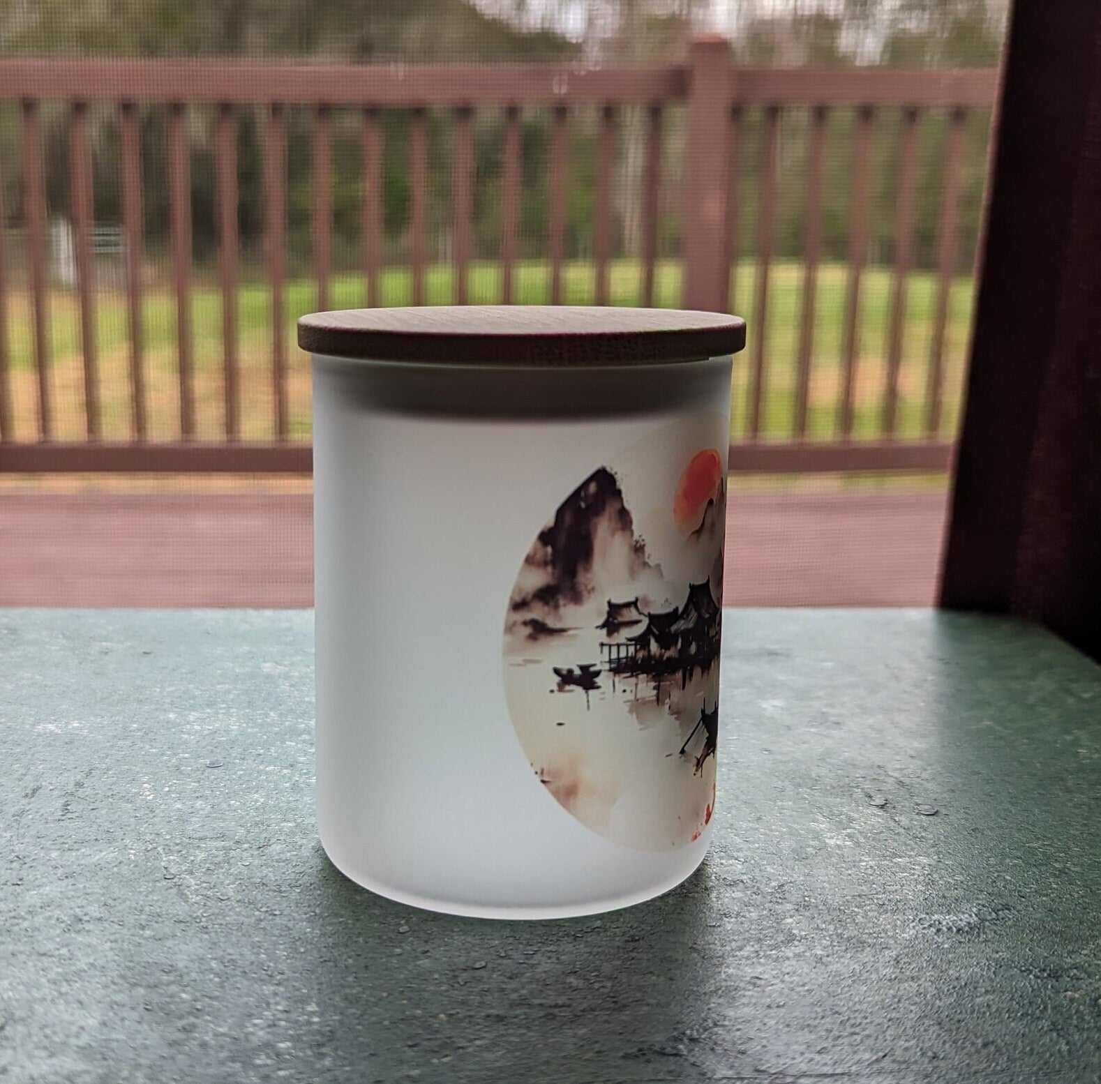 Chinese Candle Holder with Battery Operated Flickering Tea Light