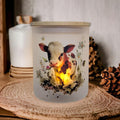 Cow With Flowers Candle Holder With A Battery Operated Flickering Tea Light