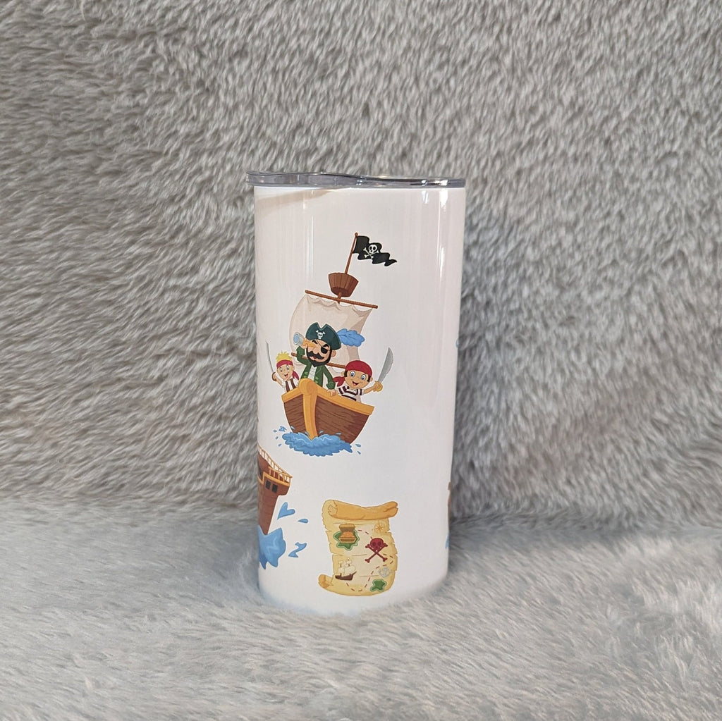 Kids Pirate Tumbler 15oz With Reusable Straw, Can Be Personalized