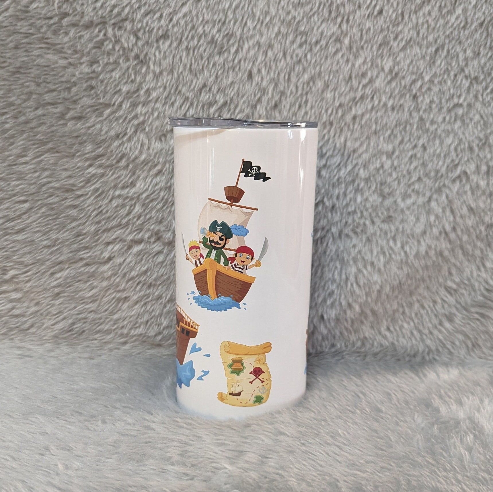 Kids Pirate Tumbler 15oz With Reusable Straw, Can Be Personalized