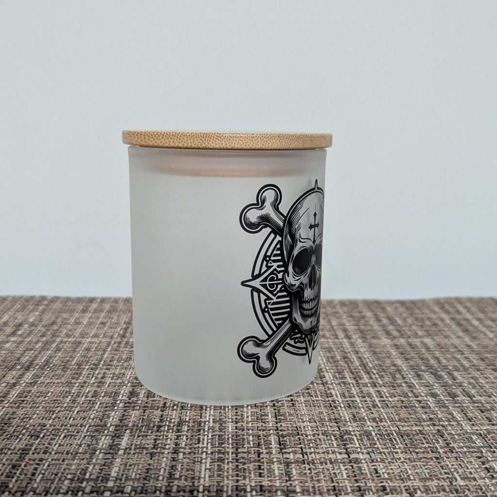 Skull Candle Holder With A Battery Operated Flickering Tea Light