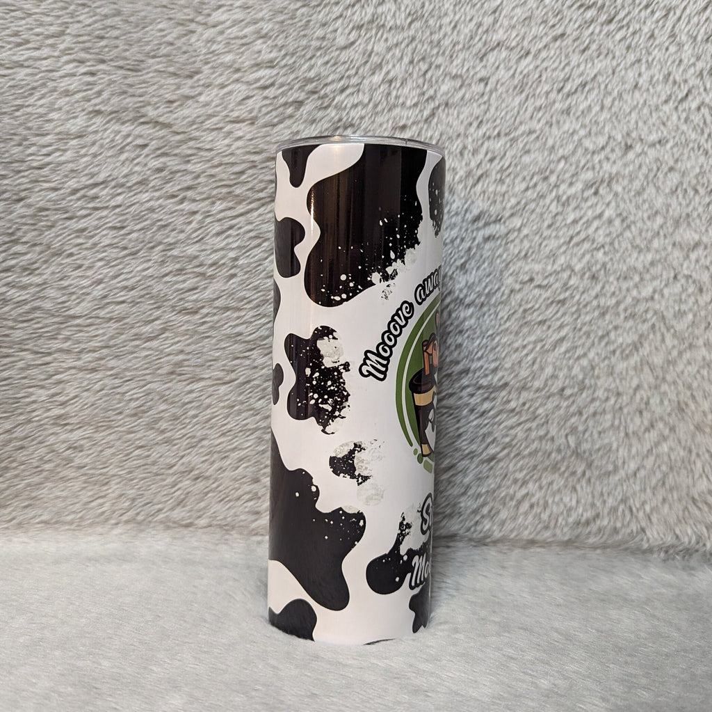 Cow Coffee Tumbler, Mooove away from my coffee Simply Moolicious Cow Tumbler 20oz With Reusable Straw